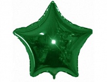 FM 18" звезда Зеленая без рисунка фольгированный шар