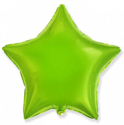 FM 18" звезда Зеленый Лайм без рисунка фольгированный шар